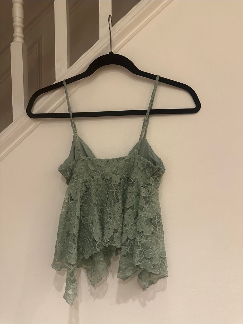 Green Lace Sheer Cami Top - Picture 4 of 4